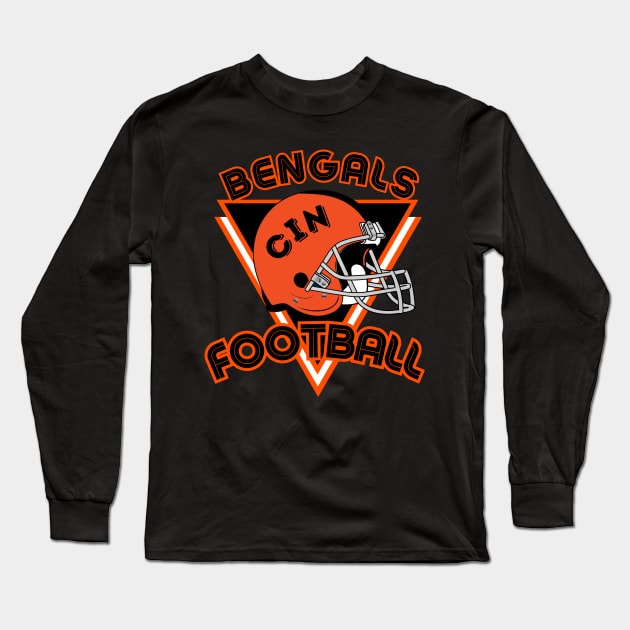 Cincinnati Football Vintage Style Long Sleeve T-Shirt by Borcelle Vintage Apparel 